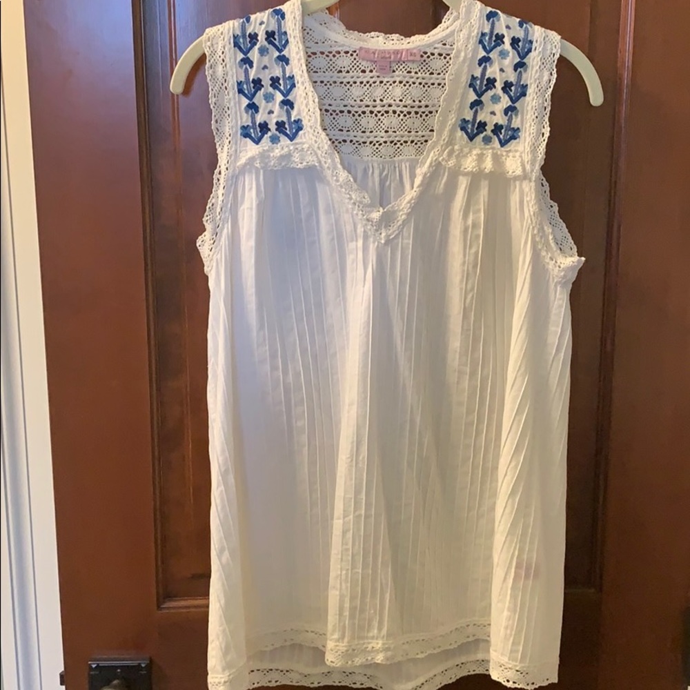 EUC Calypso St. Barth white cotton blouse